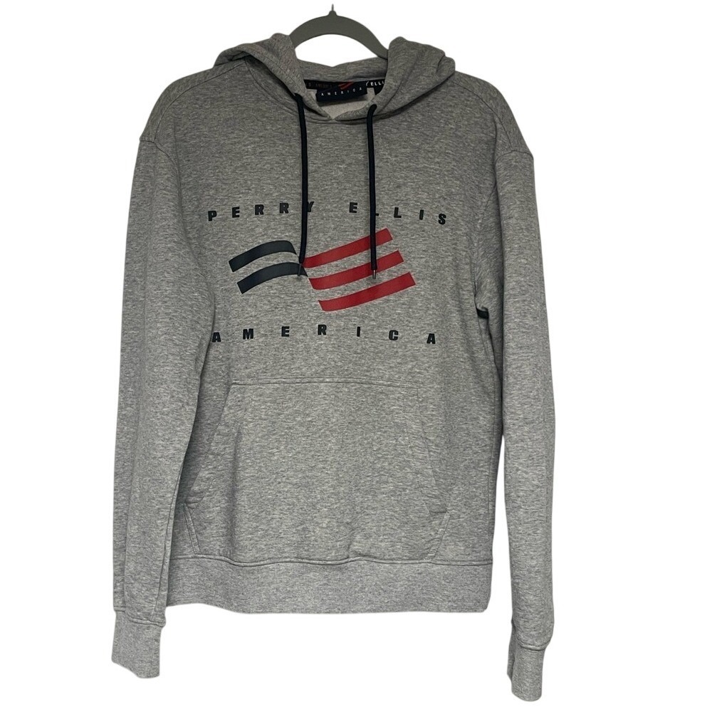 Perry Ellis American Contrast Flag Sweatshirt Mens Medium